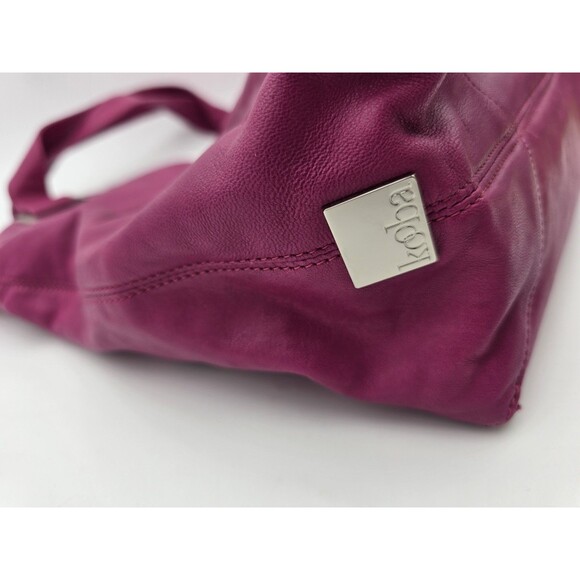KOOBA Magenta Pink Oversized Leather Ryder Shoulder Purse Handbag Zipper Dustbag - Picture 10 of 15